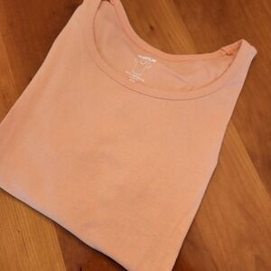 Avenue Women's Plus Size Peach Scoop Neck T-Shirt Top Tee 26/28 Cotton